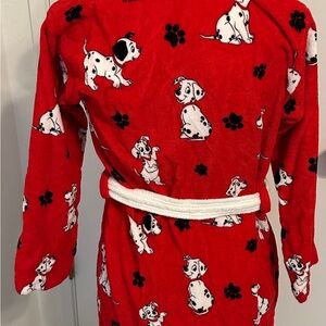 ✨ Vintage 90’s Disney Red & White Dalmatian Robe — Kids Size Large ✨